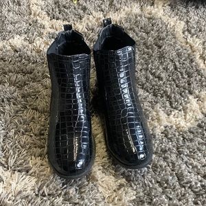 Black Snake Skin (fake) Booties